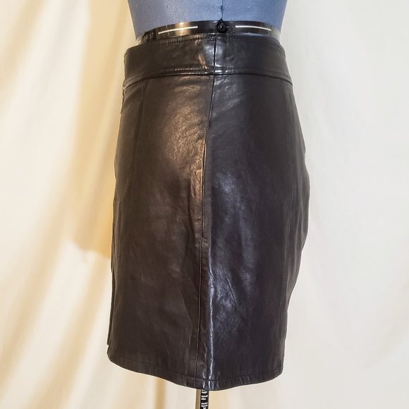 👗HOST PICK👗POLO Ralph Lauren Blue Label Sheep Leather Skirt - Picture 4 of 10